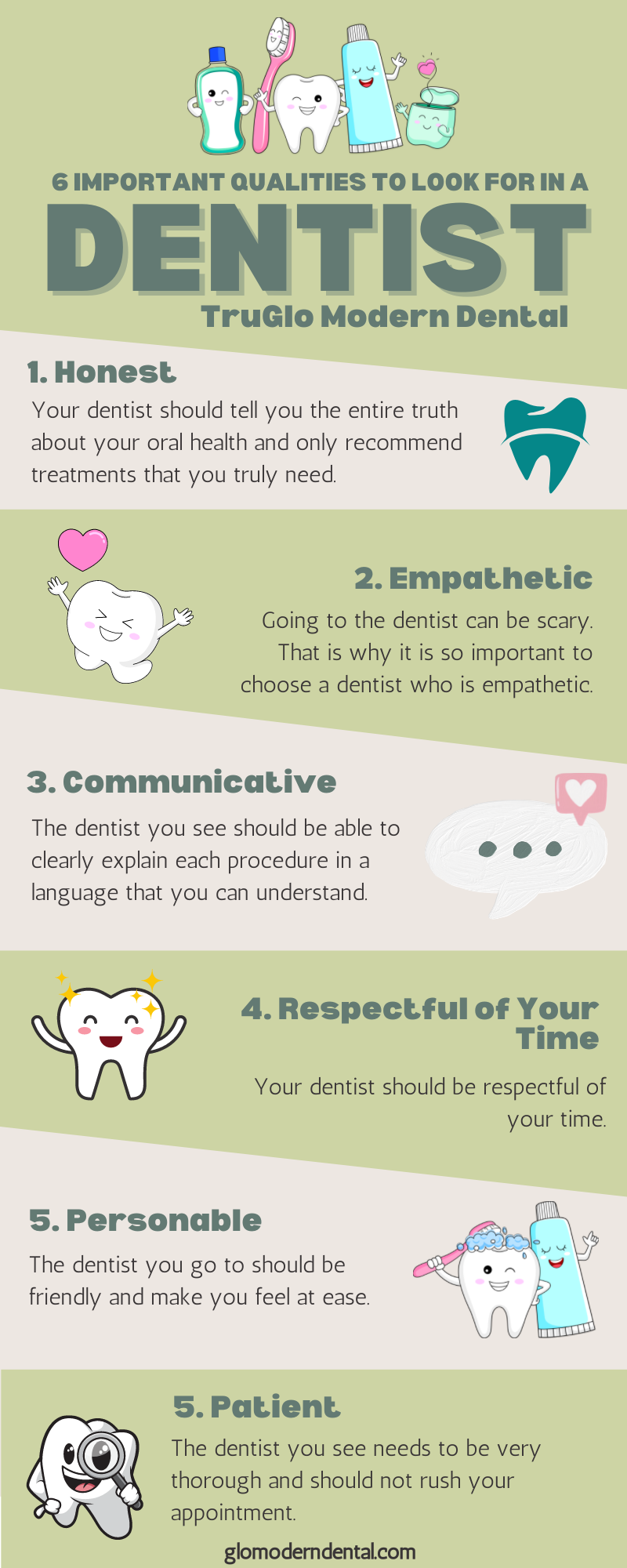 6 important qualities to look for in a dentist Infographic